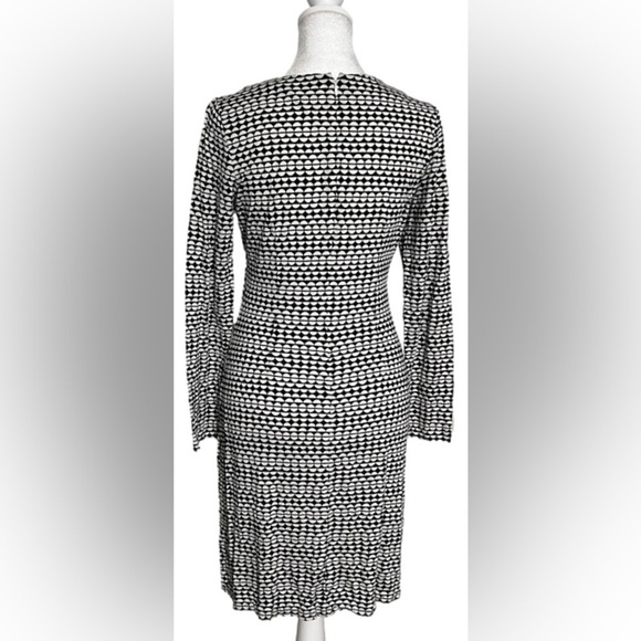 Banana Republic Black White Silk Long Sleeve Women’s  Shift Dress (Sz 0) - Picture 5 of 13